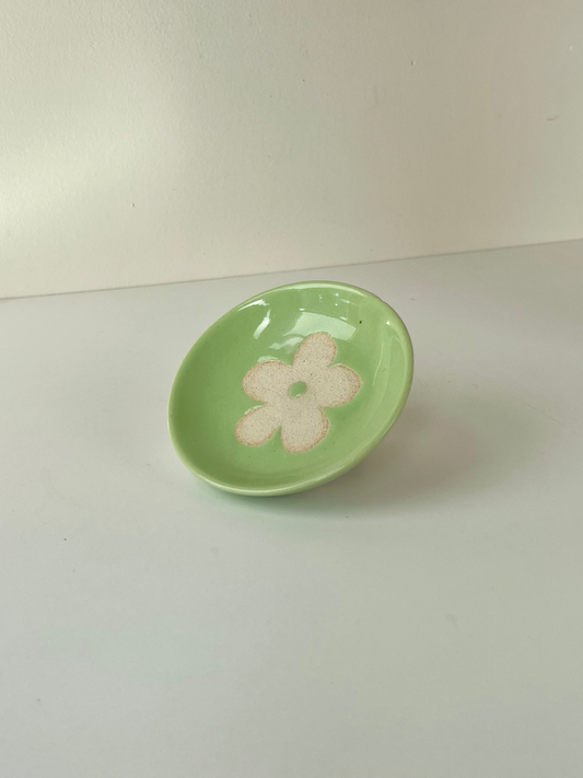 Green Daisy Trinket Dish