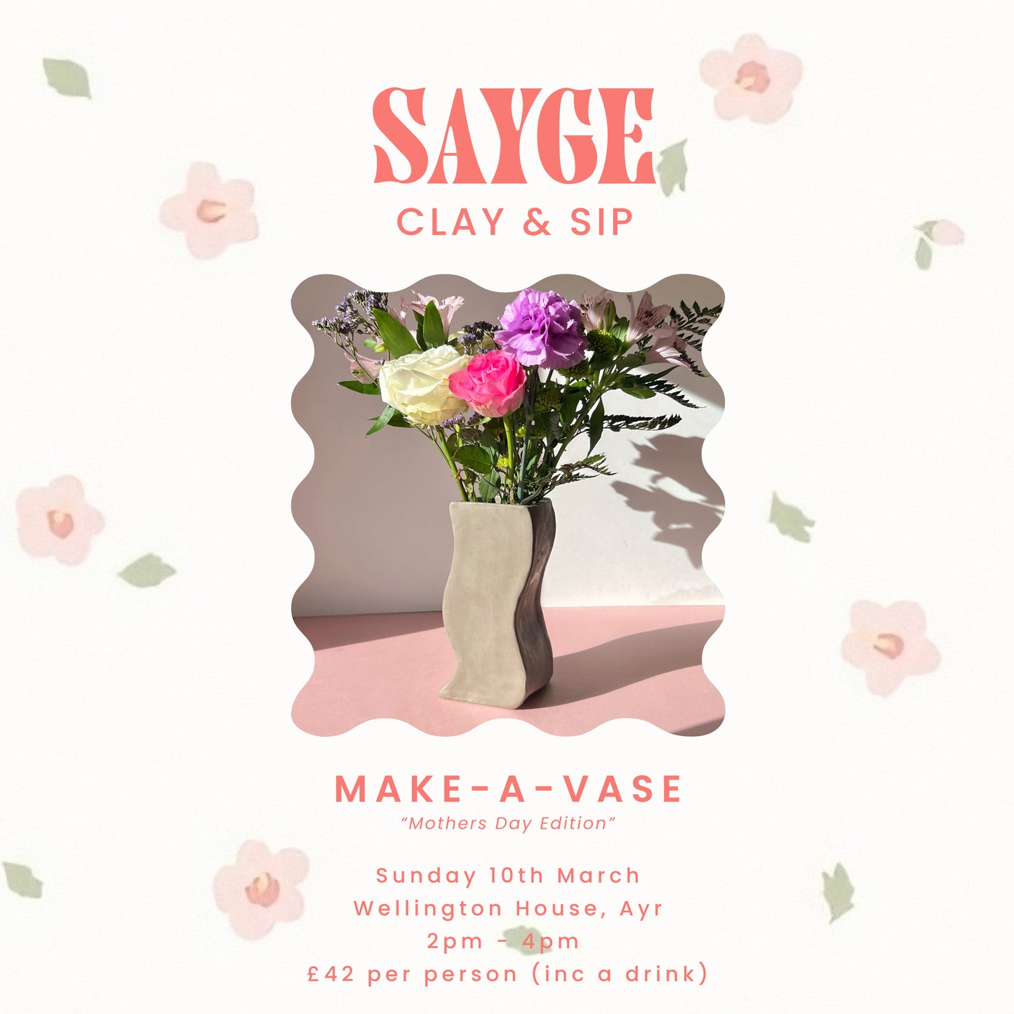 Clay & Sip | Make A Vase *Mother's Day Edition*